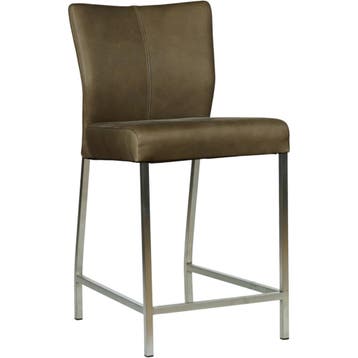 Leren barkruk Revolt laag - Rancho Green (olijf/groen) -, Nieuw, Leer, Ophalen of Verzenden, 90 cm of meer