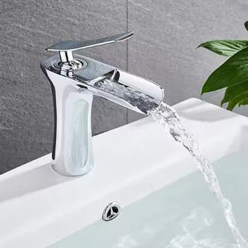 Enkele Hendel Badkamerkraan Waterval Messing Zilver, Verzenden, Nieuw