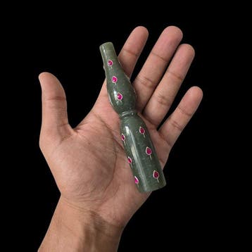 Indiase jade mohnal waterpijp mondstuk - Jade - India - Eind
