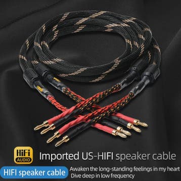 High-End Hifi Luidsprekerkabel - 6N OFC Koper, Vergulde Bana, Audio, Tv en Foto, Verzenden, Nieuw