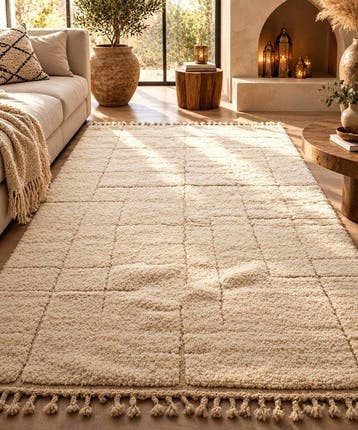 Een Tijdloos Atlas Berber Tapijt – Handgeweven Luxe in Pure, Nieuw