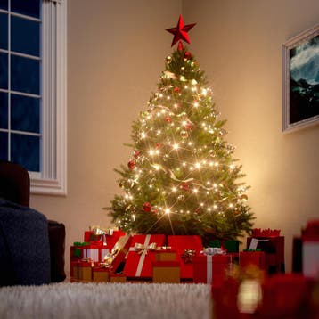 Kunstkerstboom 150cm met Verlichting (Kerst artikelen), Verzenden, Nieuw