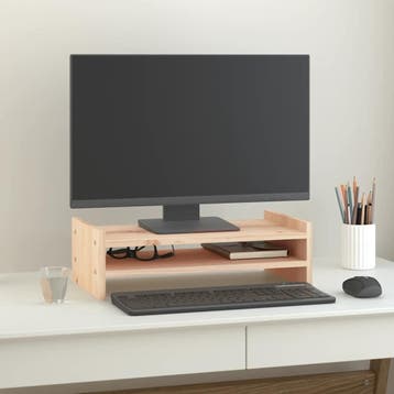 vidaXL Monitorstandaard 50x27x15 cm massief grenenhout, Verzenden, Nieuw