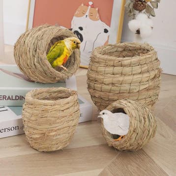 Handgeweven Stro Vogel Nest - Natuurlijk Huisje voor Vogels,, Verzenden, Nieuw
