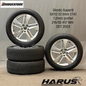 Originele Skoda Superb 17 inch winterwielen  3V0601025, Banden en Velgen, 17 inch, Personenwagen, Gebruikt