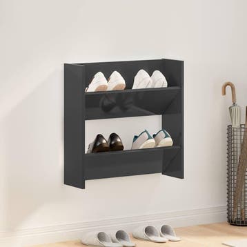 vidaXL Wandschoenenkast 60x18x60 cm bewerkt hout hoogglans, Verzenden, Nieuw