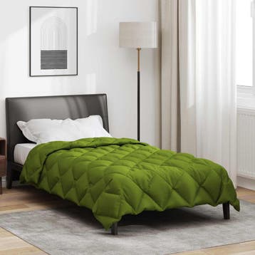 vidaXL Winter Dekbed 140 x 220 cm 450 gsm Microfiber (100%, Verzenden, Nieuw, Groen