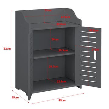 Badkamerkast Trosa opbergkast HKC 62x45x25 cm donkergrijs, Huis en Inrichting, Badkamer | Badkamermeubels, Verzenden, Nieuw