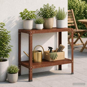 vidaXL Planttafel 100 x 40 x 80 cm weervast staal, Verzenden, Nieuw