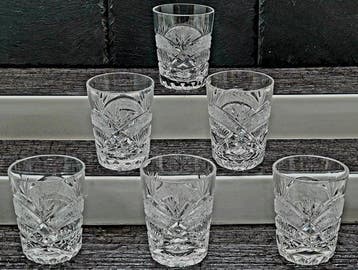 |- (6) x *Exquisites Set - Bohemia Kristall* (Germany) -, Antiek en Kunst