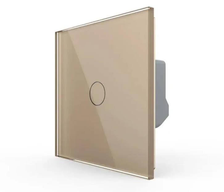 Livolo Touchscreen Schakelaar | Goud | 1-voudig | Aan/Uit, Doe-het-zelf en Verbouw, Elektra en Kabels, Schakelaar, Nieuw, Ophalen of Verzenden