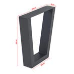 Stalen onderstel Lalling set van 2 tafelpoot 43x25/40 cm zwa, Verzenden, Nieuw