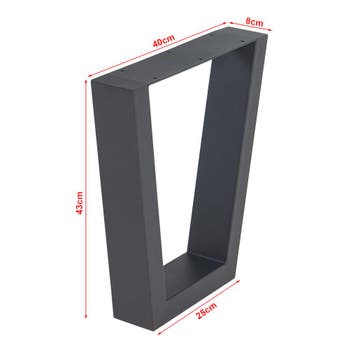 Stalen onderstel Lalling set van 2 tafelpoot 43x25/40 cm zwa, Verzenden, Nieuw