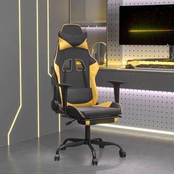 vidaXL Gamestoel met voetensteun kunstleer zwart en, Verzenden, Nieuw