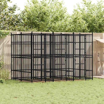 vidaXL Hondenkennel 7,37 m² staal, Dieren en Toebehoren, Verzenden, Nieuw