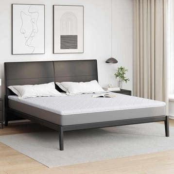 vidaXL Kokos Topper Wit 200 x 200 cm Jacquard stof, Verzenden, Nieuw, Wit