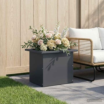 vidaXL Plantenbak met led Antraciet 30 x 40 x 30 cm Staal, Verzenden, Minder dan 60 cm, Nieuw, Metaal