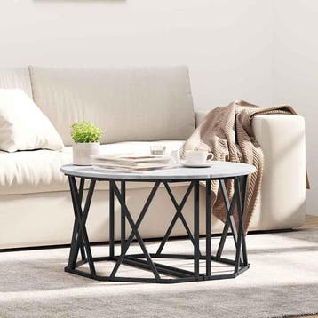 vidaXL Salontafel Grijs Sonoma 80 x 80 x 42 cm, Huis en Inrichting, Tafels | Salontafels, Verzenden, Rond, Nieuw, 50 tot 100 cm