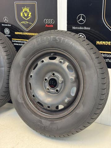 2 stuks 175/70R14 inch velgen met banden VW Polo V 6R 5x100, Auto-onderdelen, Banden en Velgen, 14 inch, Gebruikt, 175 mm, Banden en Velgen