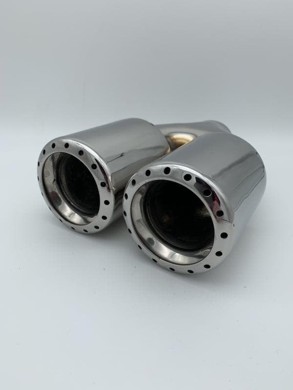 Uitlaat Sierstuk RVS Dubbel Rond – 2 x 80 mm, Auto-onderdelen, Overige Auto-onderdelen, Nieuw, Ophalen of Verzenden