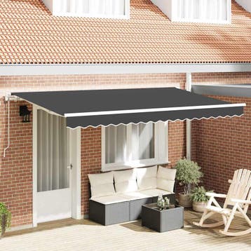 vidaXL Uitschuifbare luifel Antraciet 350 x 200 cm Stof, Verzenden, Nieuw