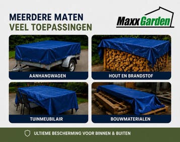 Dekzeil 2 x 4 m, 110 g/m² ultrasterk, 12 ringen, versterk.., Verzenden, Nieuw