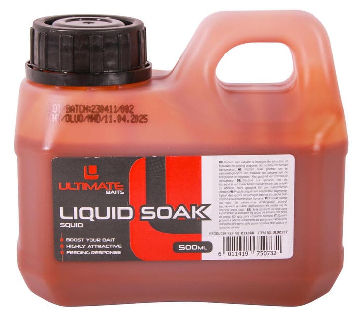 Ultimate Baits Liquid Soak 500ml - Squid, Watersport en Boten, Hengelsport | Algemeen, Overige typen, Nieuw, Verzenden