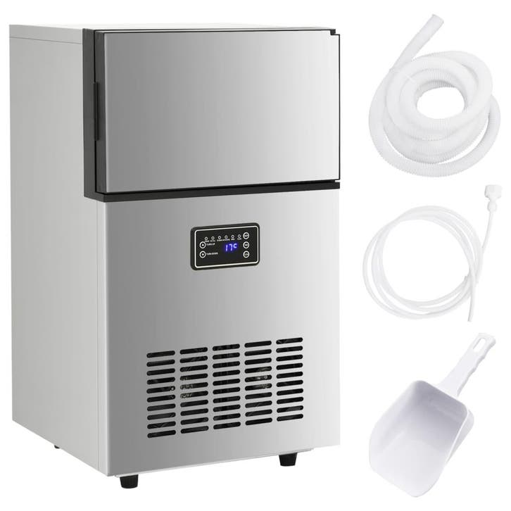 vidaXL IJsblokjesmachine 45 kg / 24 u zilverkleurig, Witgoed en Apparatuur, Overige Witgoed en Apparatuur, Nieuw, Verzenden