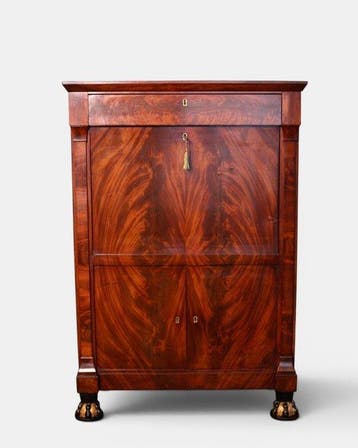 Secrétaire à abattant - Mahonie - Empire secretaire, Antiek en Kunst