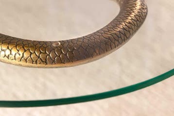 Ronde bijzettafel WILDLIFE SNAKE 65cm koper antiek metaal, Huis en Inrichting, Tafels | Sidetables, Ophalen of Verzenden, Nieuw