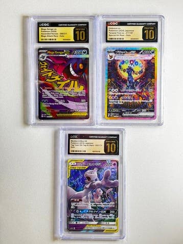 Pokémon - 3 Graded card - Umbreon, Mega Gengar, Mewtwo & Mew, Nieuw