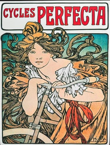 Marie Alphonse Mucha - “Advertising poster: Cycles Perfecta,