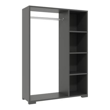 Kledingkast 123x90x30 cm Nesbyen antraciet [en.casa], Verzenden, Nieuw