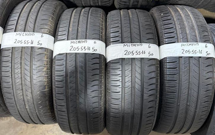 4x 205-55-16 Michelin Zomer 4x 6mm €50 Per Band 205 55 16, Auto-onderdelen, Banden en Velgen, 16 inch, Zomerbanden, 205 mm, Personenwagen