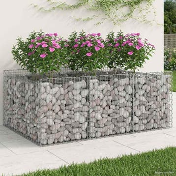 vidaXL Gabion Verhoogd Bed 150 x 100 x 60 cm Gegalvaniseerd, Verzenden, Nieuw, IJzer