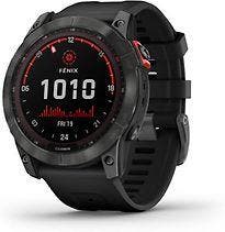 Garmin Fenix 7X 51 mm slate grey met zwarte polsband [wifi,, Verzenden, Zo goed als nieuw