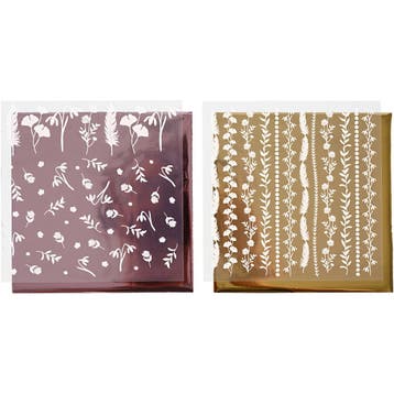 Deco folie en transfervel, vel 15x15 cm, 2x2 vel/ 1 doos, Nieuw