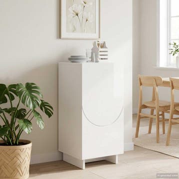 vidaXL Dressoir Hoogglans Wit 33,5 x 34,5 x 75 cm Bewerkt, Huis en Inrichting, Kasten | Dressoirs, Minder dan 50 cm, Verzenden