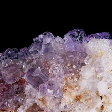 Fluoriet (edelsteen tetrahexaëdrons) op kwarts - Jaimina