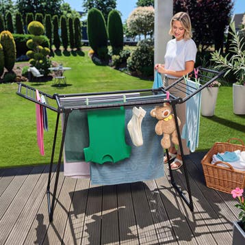 Droogrek Life, 18 m drooglengte, inklapbaar - zwart, Verzenden, Nieuw