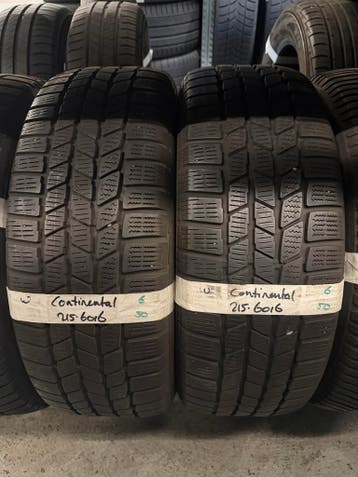 215-60-16 Continental WInterbanden 6mm Montage 215 60 16, Ophalen, 16 inch, Winterbanden, Band(en)