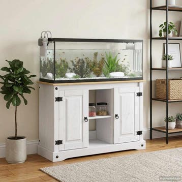 vidaXL Aquarium Stand CORONA Wit en Bruin 101,5 x 37 x 73 cm, Dieren en Toebehoren, Verzenden, Nieuw