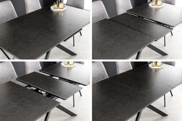 Uitschuifbare eettafel ALPINE 160-200cm antraciet keramiek, Ophalen of Verzenden, Nieuw