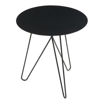 Bijzettafel Nopimi rond metaal 45x43 cm zwart mat [en.casa], Huis en Inrichting, Verzenden, Nieuw
