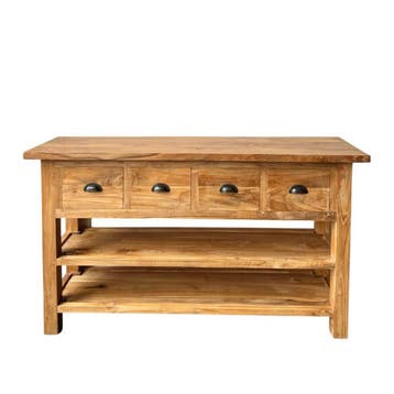 Klassieke sidetable met 2 legplanken -  120 cmSidetables, Ophalen of Verzenden, Nieuw