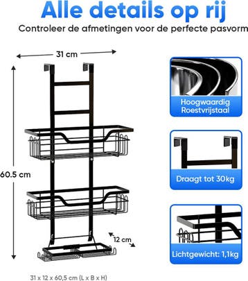 Nevana 3-laags Doucherek - Zonder boren - Doucherekje, Huis en Inrichting, Ophalen of Verzenden, Zo goed als nieuw