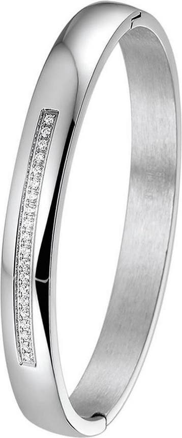 The Jewelry Collection - Bangle Scharnier Zirkonia Bolle, Sieraden, Tassen en Uiterlijk, Verzenden, Nieuw