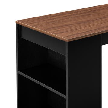 Bartafel met 3 planken 110x50x103 cm zwart en walnootkleurig, Huis en Inrichting, Verzenden, Nieuw