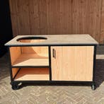 Buitenkeuken Douglas en staal met opbergkast en Taupe HPL, Nieuw
