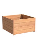 Hardhouten plantenbak Sevilla 100x100x57,4cm - Met bodem, Tuin en Terras, 100 cm of meer, Vierkant, Nieuw, 30 tot 60 cm